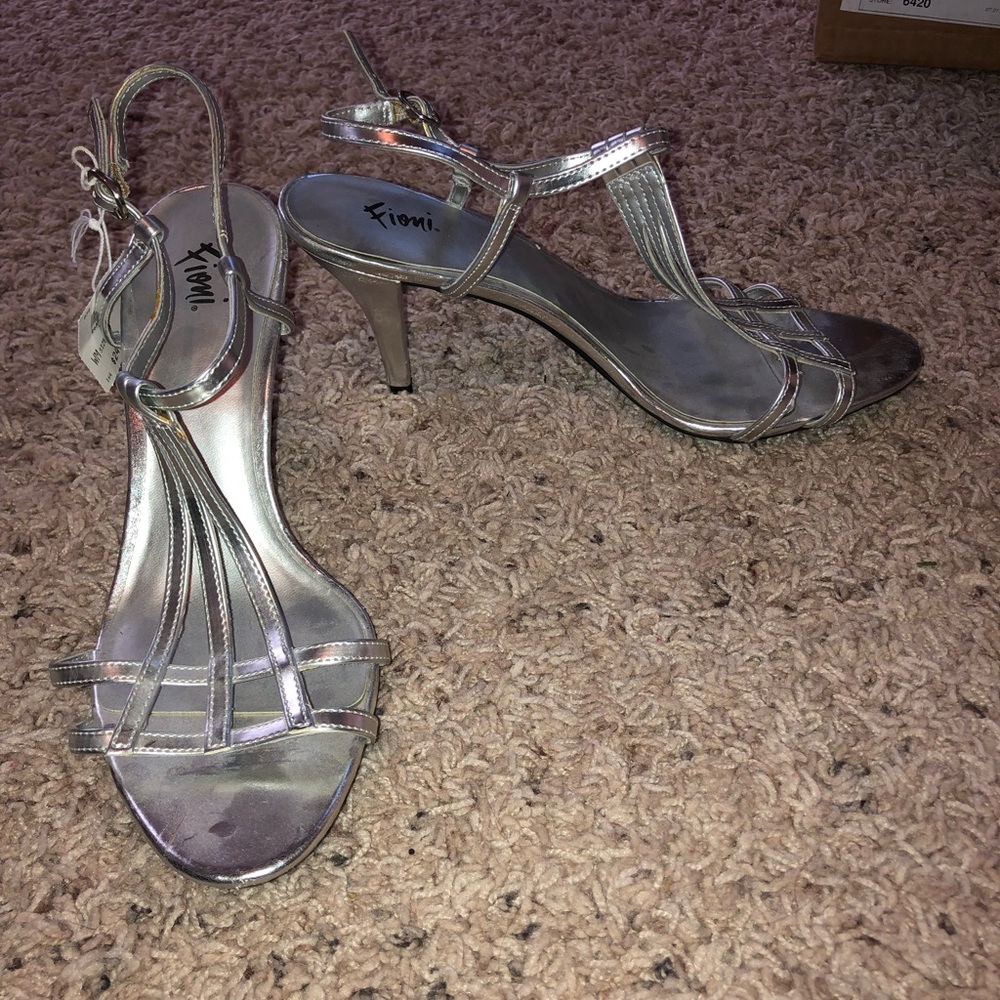Silver heels. New.